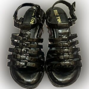 Me Too Patent Black Women's Sandals size 6